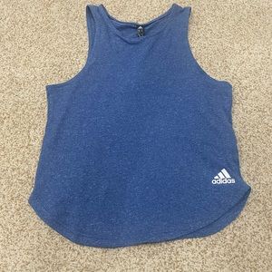 Adidas workout tank top in crew blue